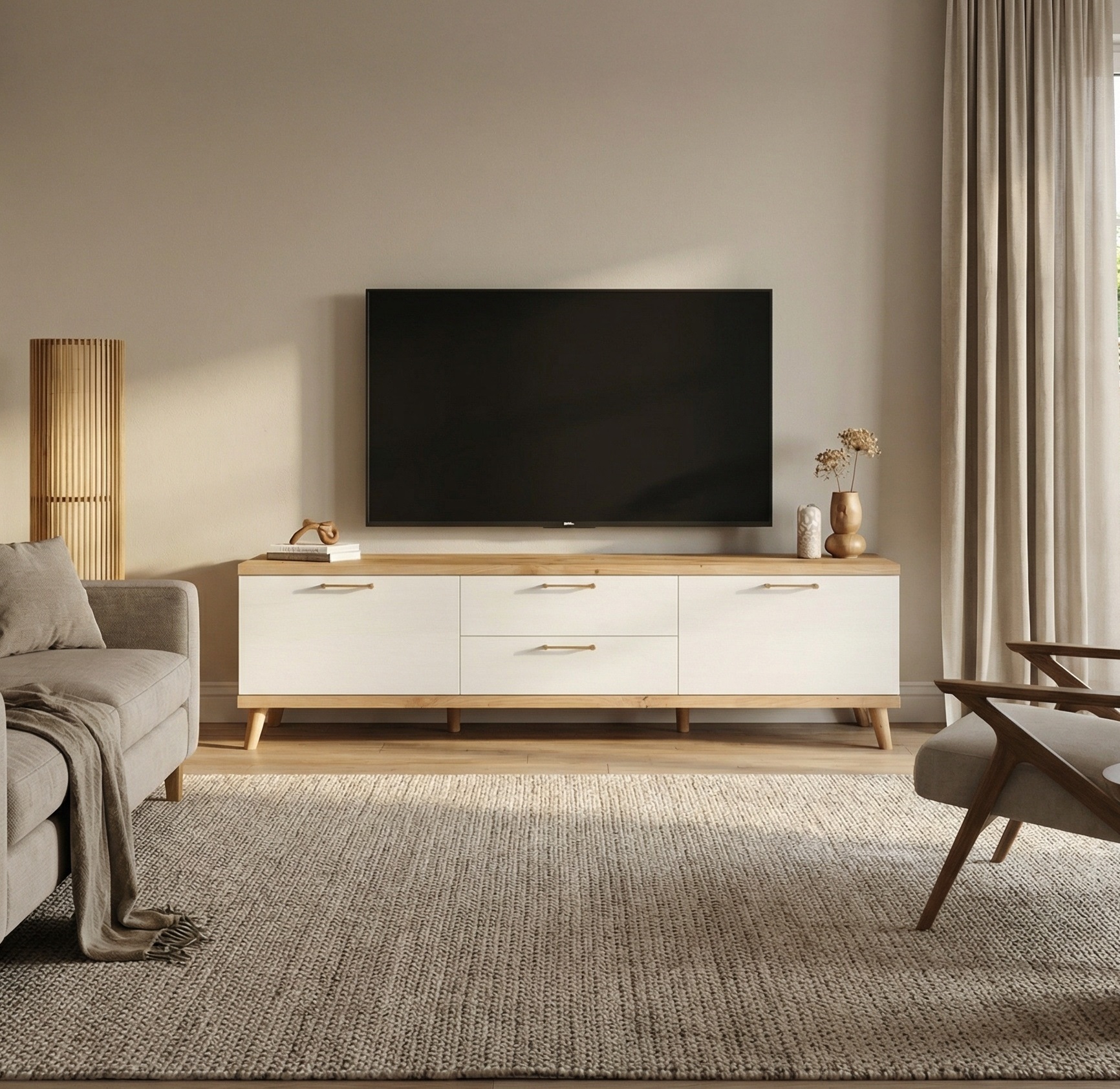 Mueble TV Blanco Polar-Artisan 160-200 Cm