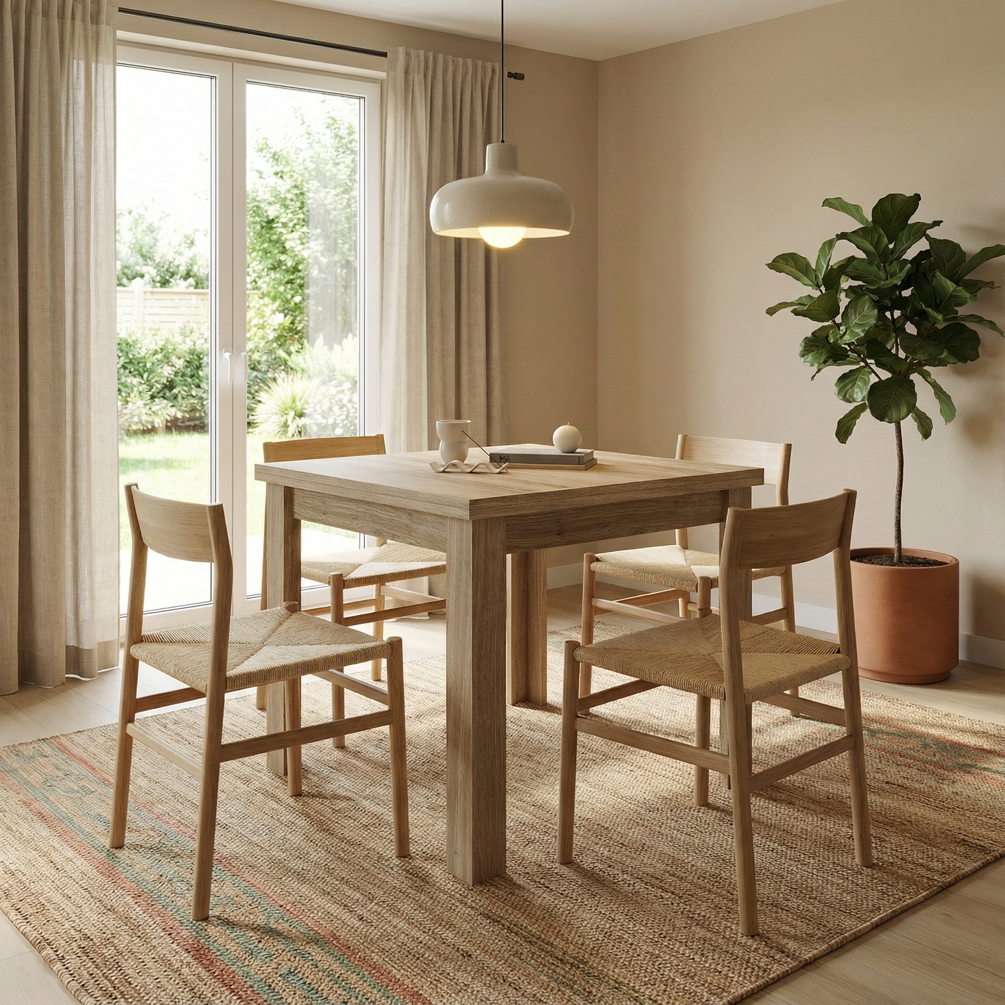 Mesa Comedor Libro Extensible 90x90 Cm ROBLE