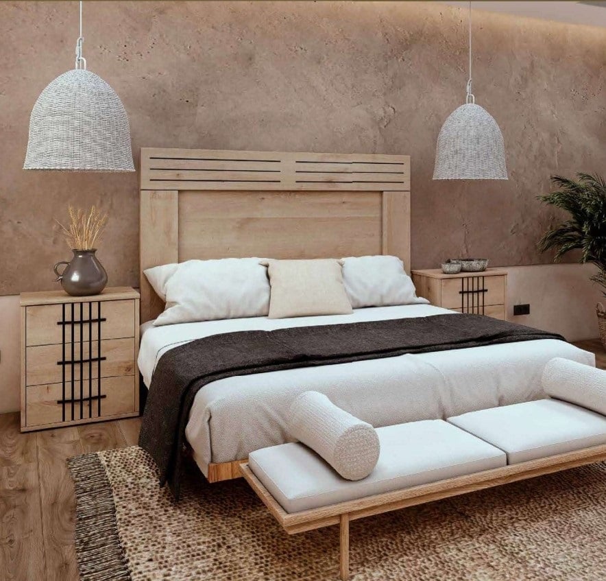 Conjunto Dormitorio Dakota Sinfonier Roble.