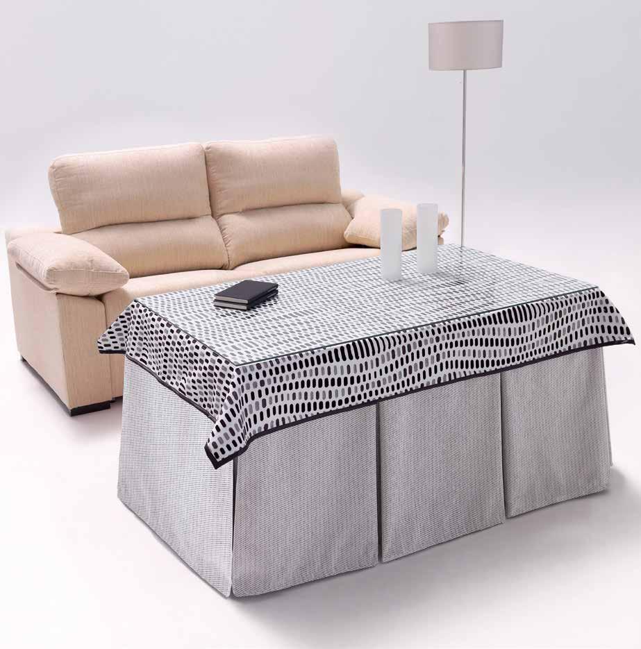Mesa Camilla Completa Rectangular Gris Claro 110-120 Cm