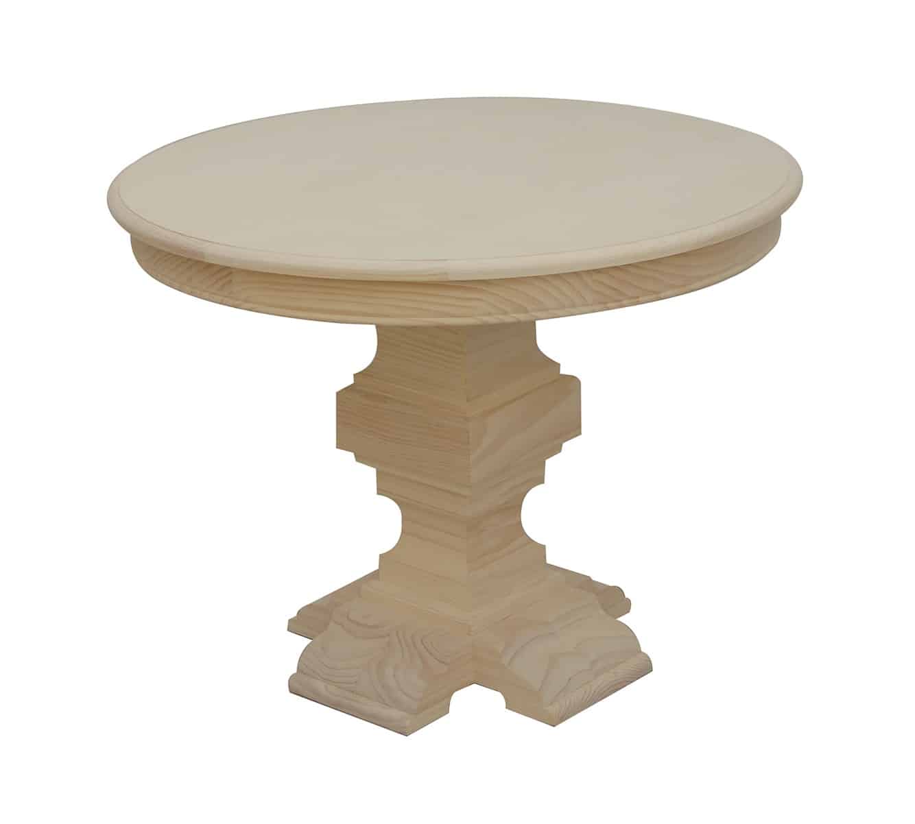 Mesa Redonda Madera Maciza Pino en Crudo