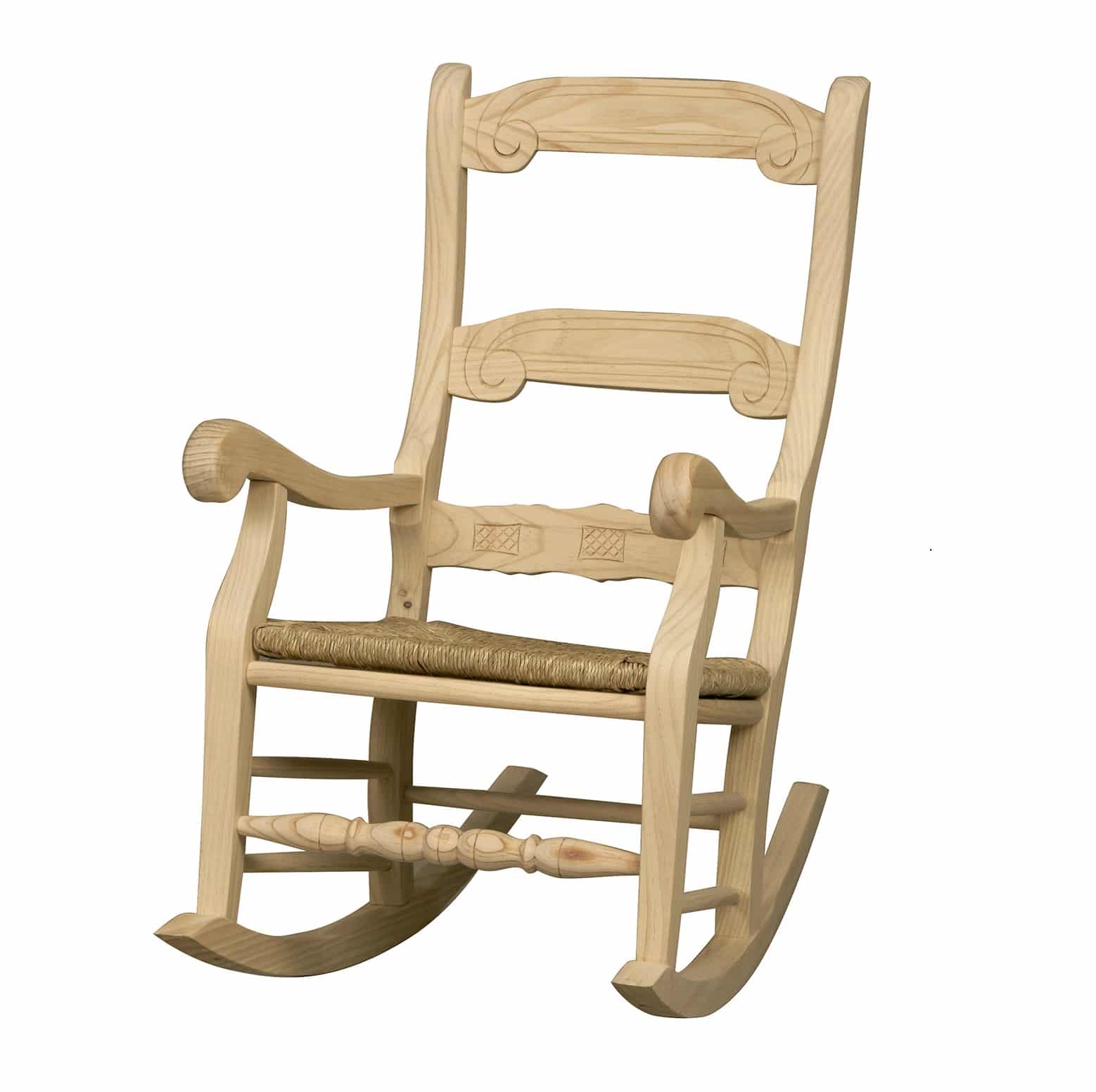 mecedora rústica madera maciza-asiento de anea