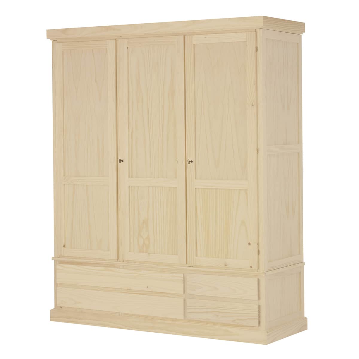 Armario 3 Puertas Vela en Crudo Madera Pino