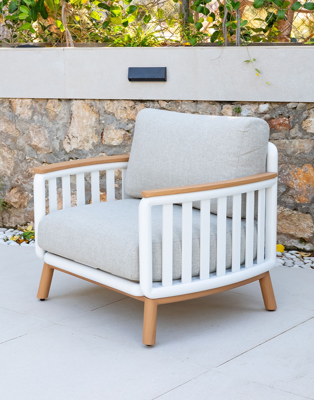 Conjunto Terraza Jardín Riga Blanco.