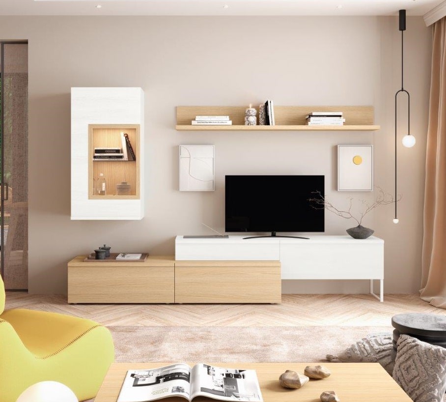 Composición de Salón Noa 270 Cm Nuez-Polar