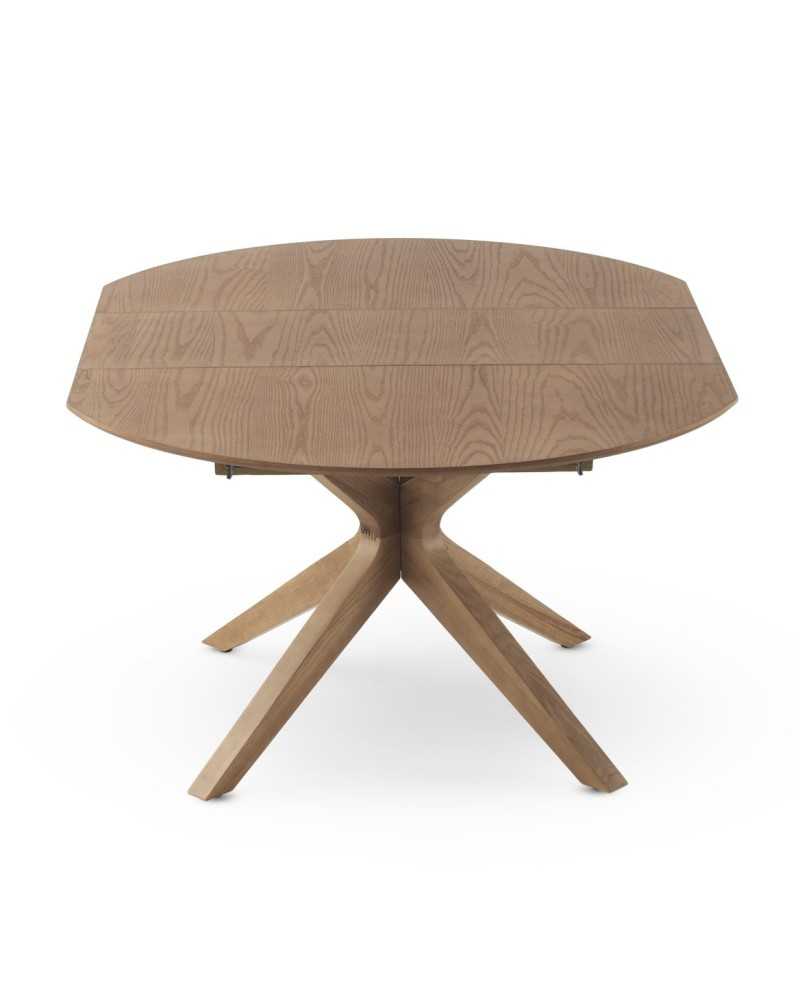 Mesa Redonda Extensible 120-160 Cm-Madera Roble.