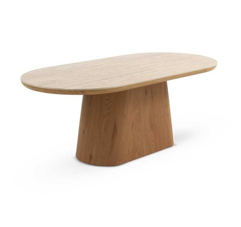 Mesa Comedor Ovalada Roble-Mármol 200 x 100 Cm