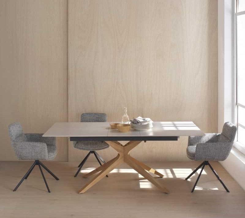 Mesa Extensible Comedor 160-200 Cm Roble-blanco
