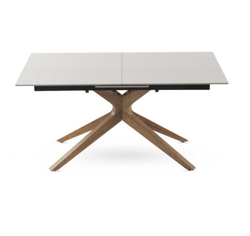 Mesa Extensible Comedor 160-200 Cm Roble-marmol blanco