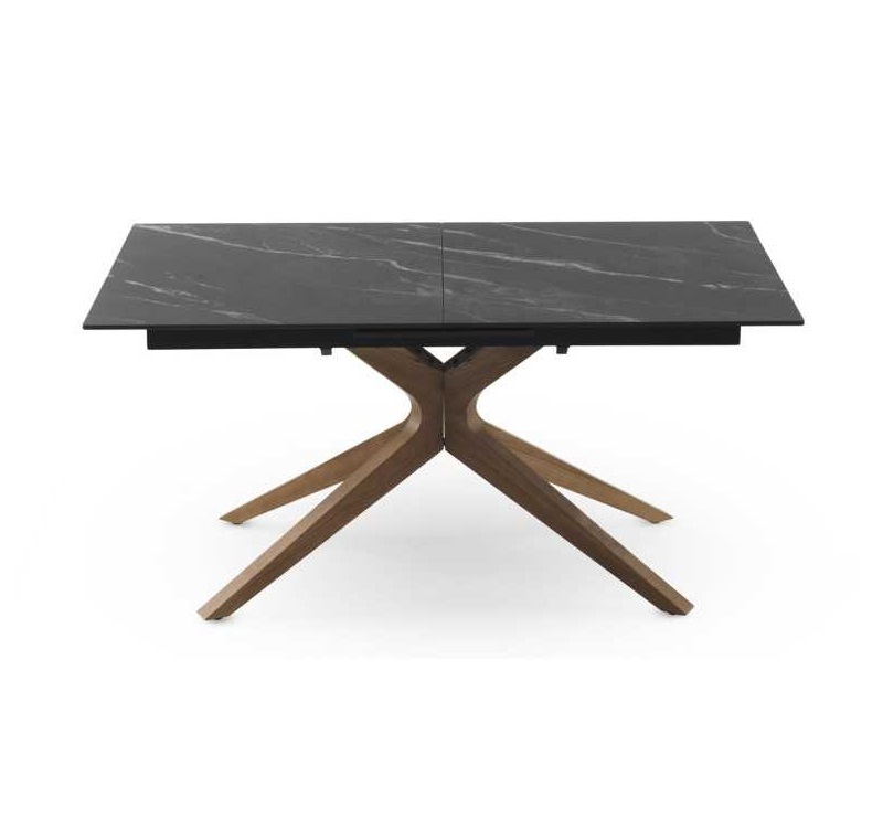 Mesa Extensible Comedor 160-200 Cm Roble-marmol negro