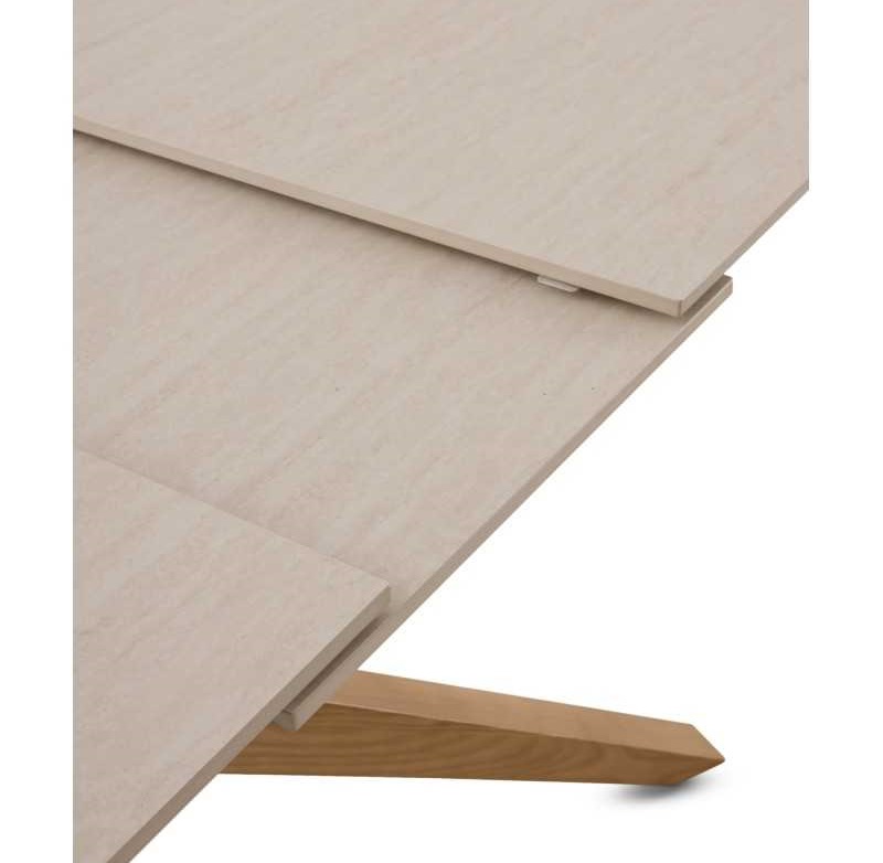 Mesa Extensible Comedor 160-200 Cm Roble-travertino blanco