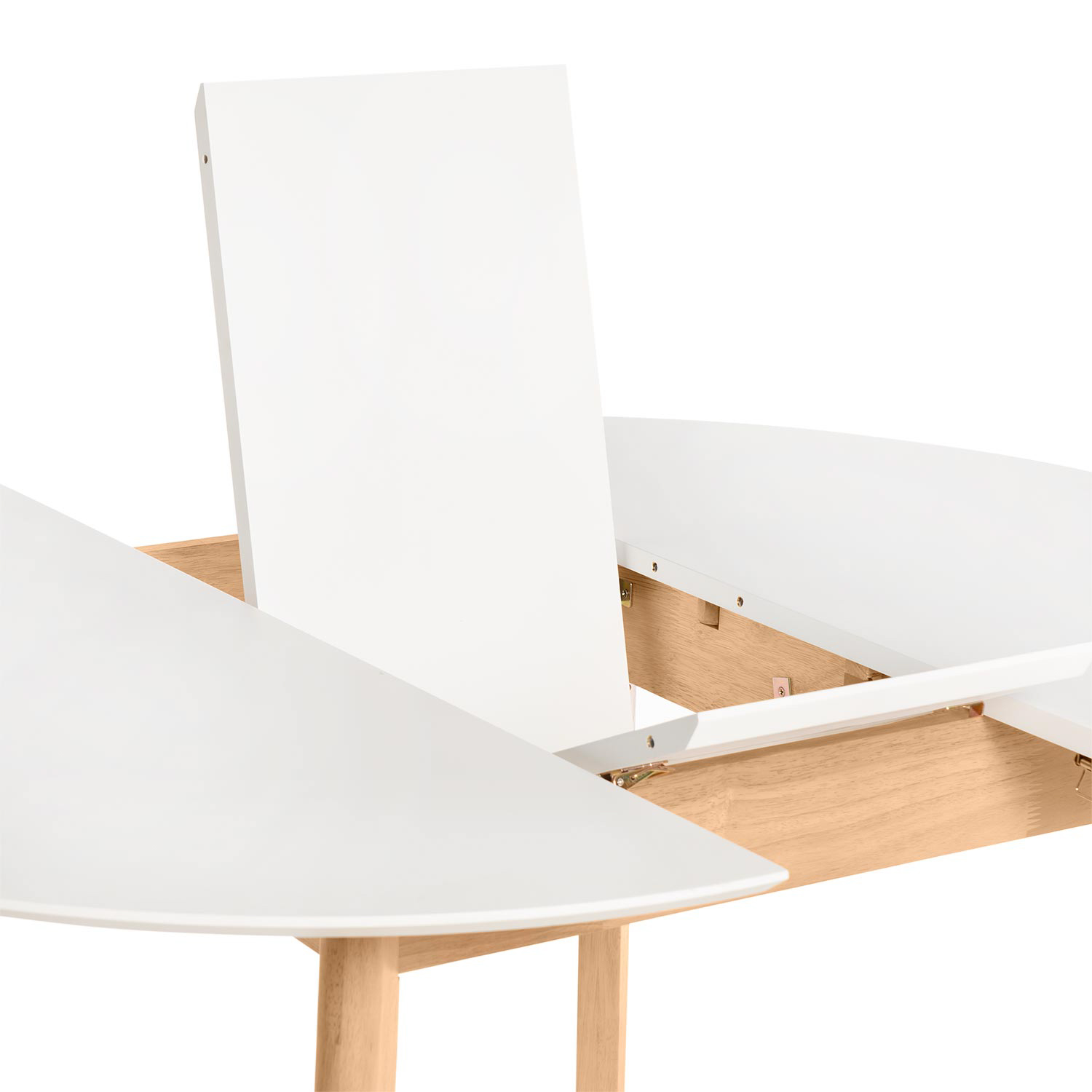 Mesa Redonda Extensible Liana 100 Cm-Blanco Roble.1