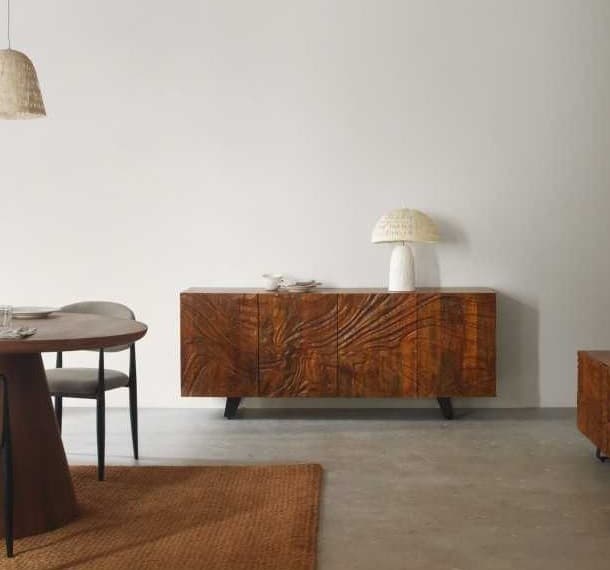 Aparador Madera de Mango Frentes Relieve 177 x 75 Cm (5)