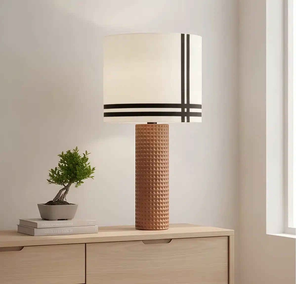Lámpara Sobremesa Naranja-Pantalla Blanco 71 x 53 Cm (1)