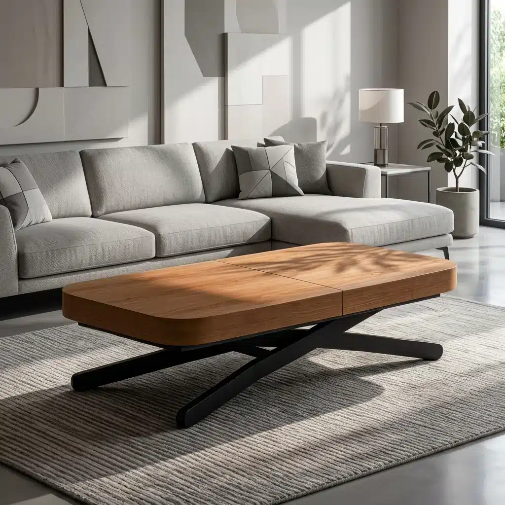 Mesa de Centro Elevable y Extensible 120 x 75 cm (1)