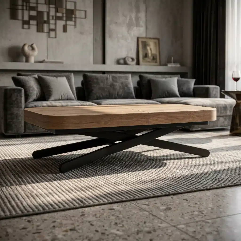 Mesa de Centro Elevable y Extensible 120 x 75 cm (4)