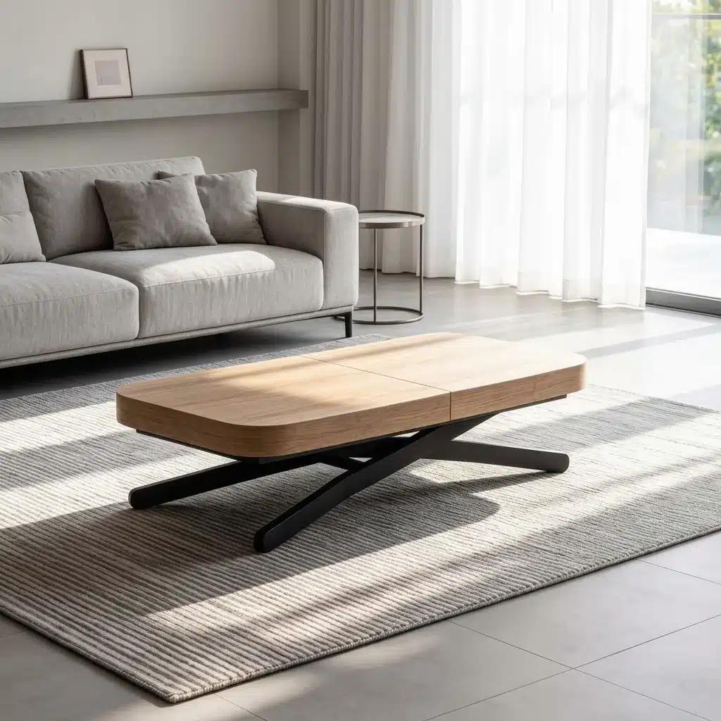 Mesa de Centro Elevable y Extensible 120 x 75 cm (5)